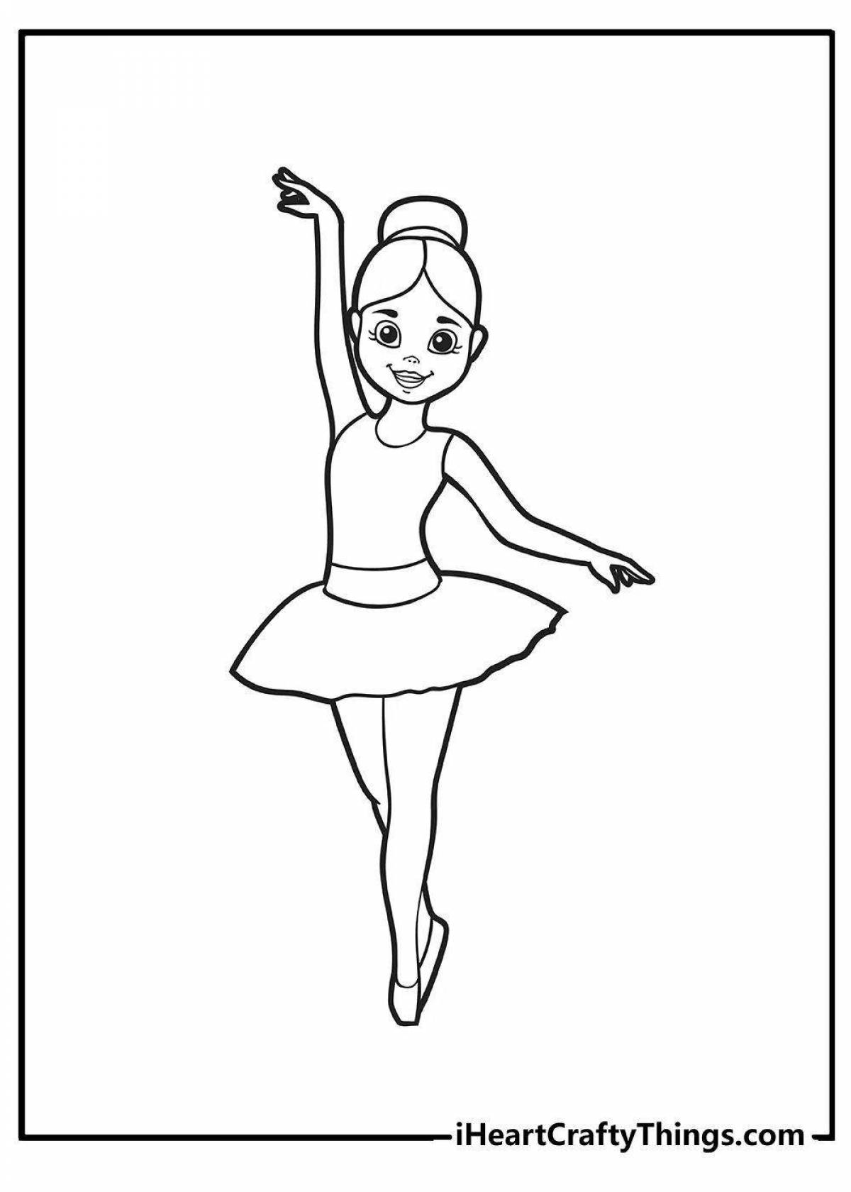 Coloring page beautiful ballerina
