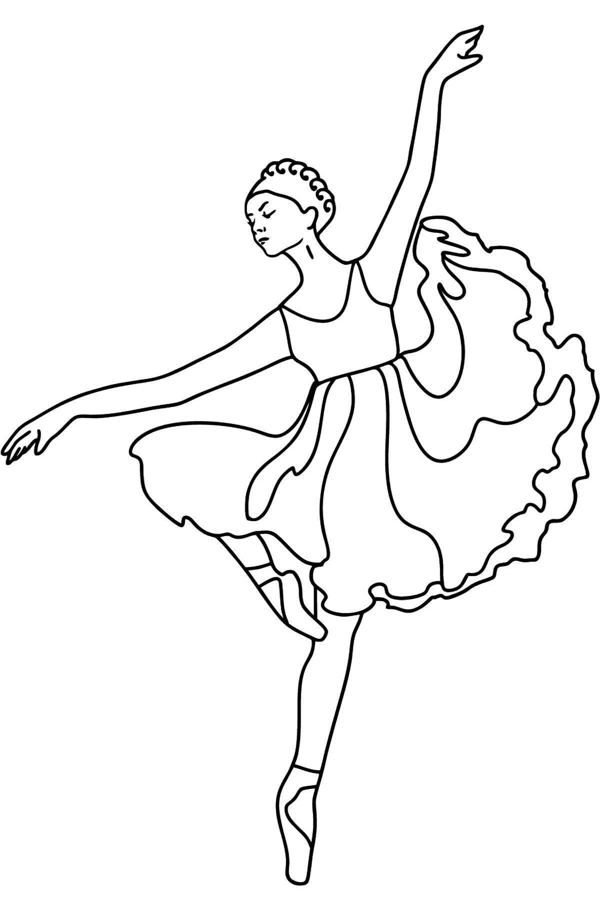 Элегантная балерина раскраска