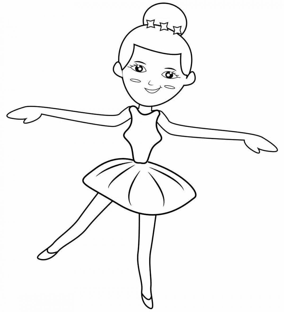Coloring page graceful ballerina