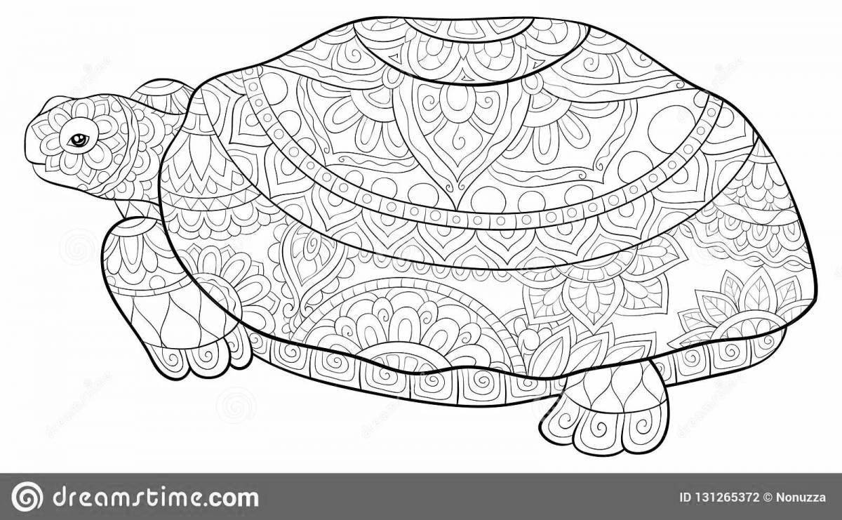 Playful anti-stress turtle coloring book