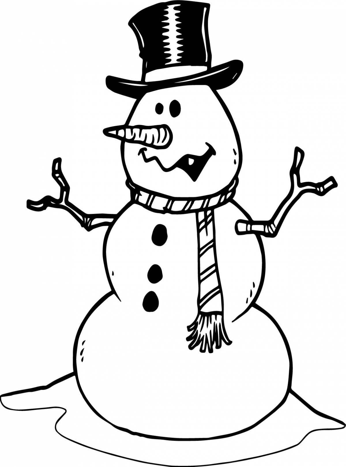 Coloring book magical mega snowman