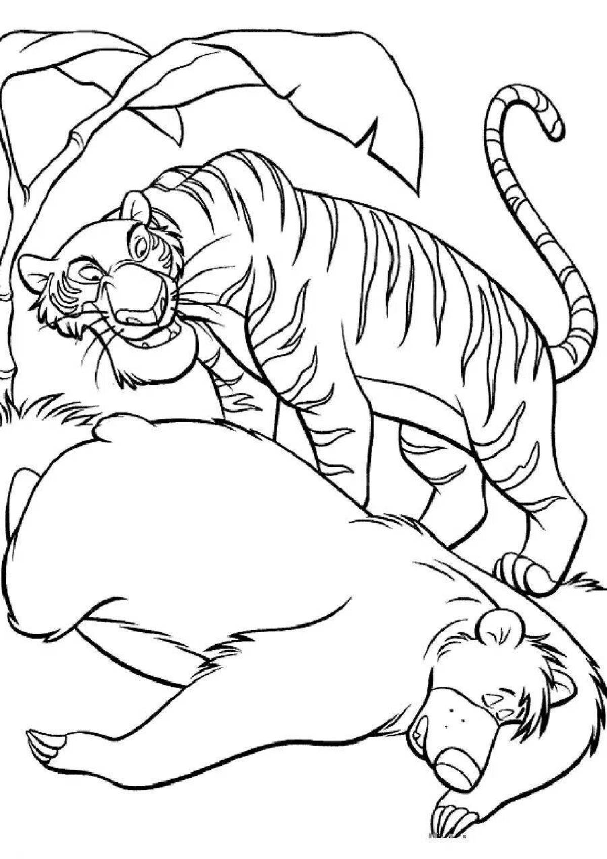Coloring page striking tiger sherkhan