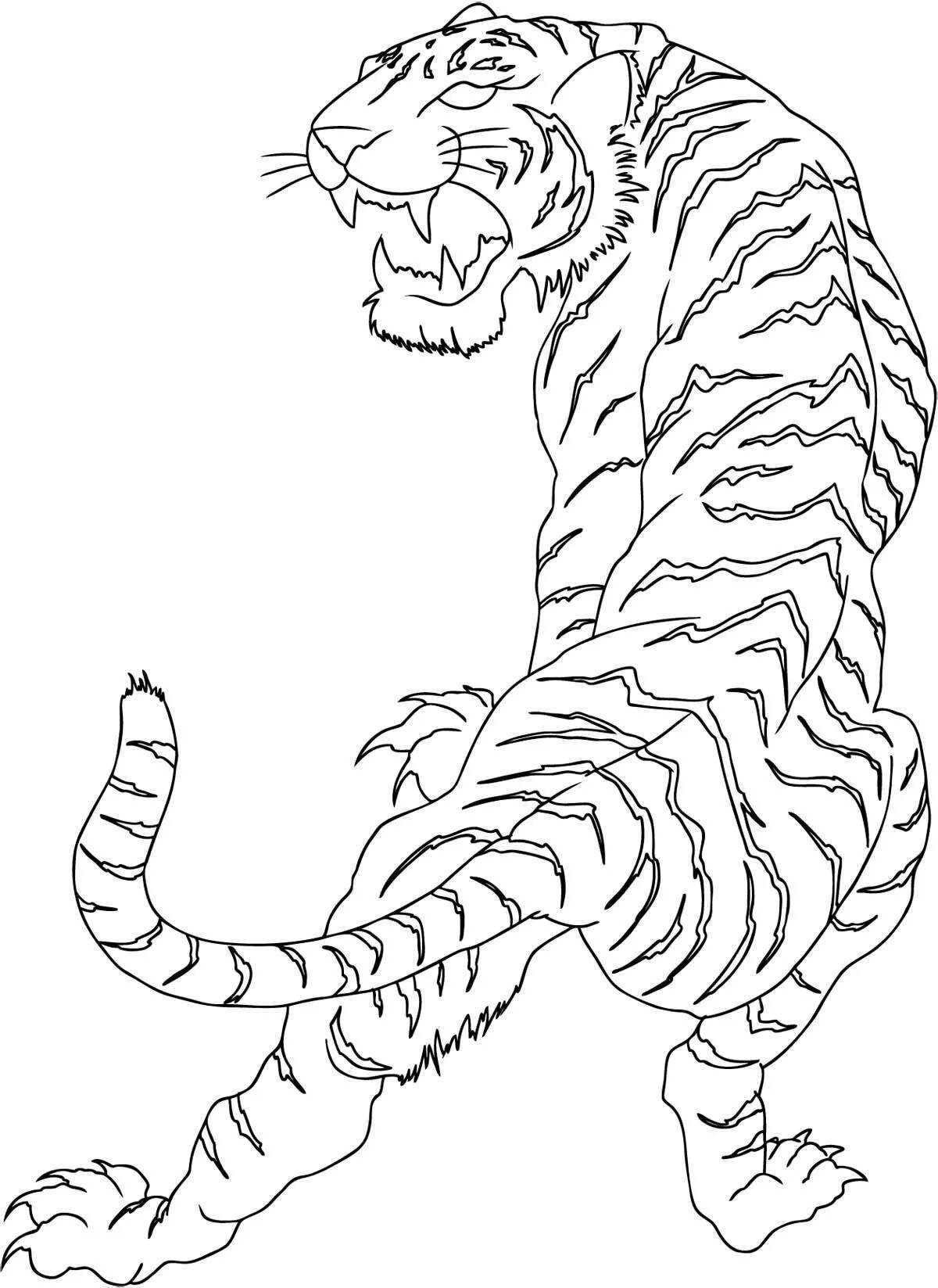 Раскраска великолепный тигр шерхан