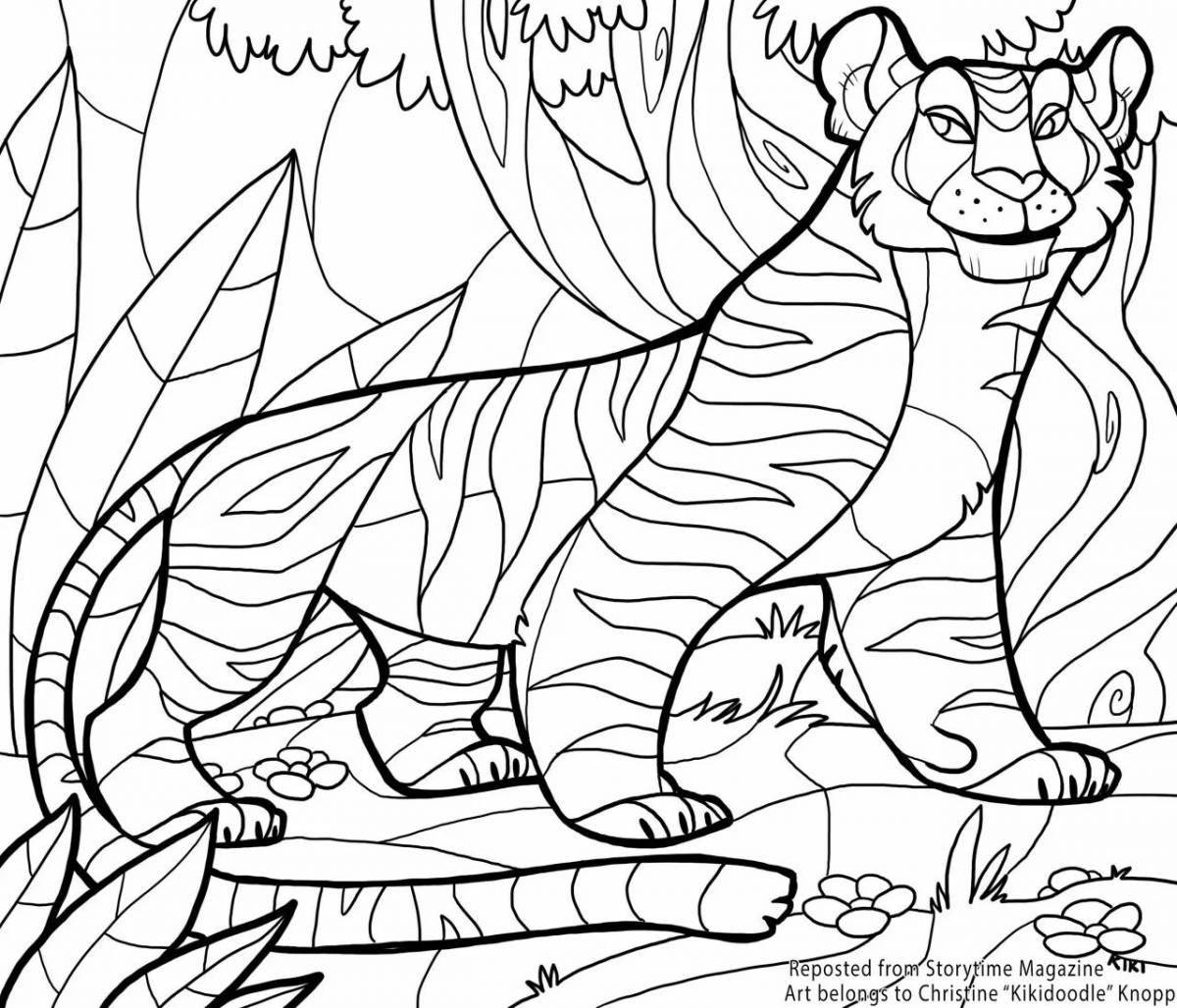 Coloring book dazzling tiger sherkhan