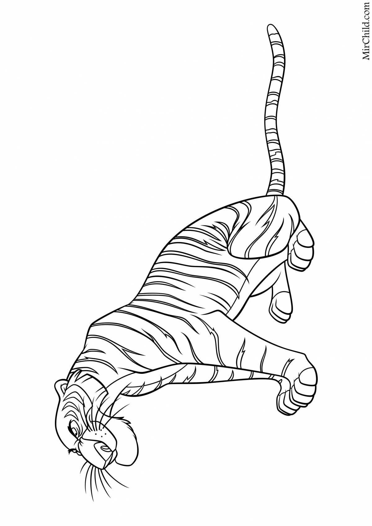 Раскраска изысканный тигр шерхан