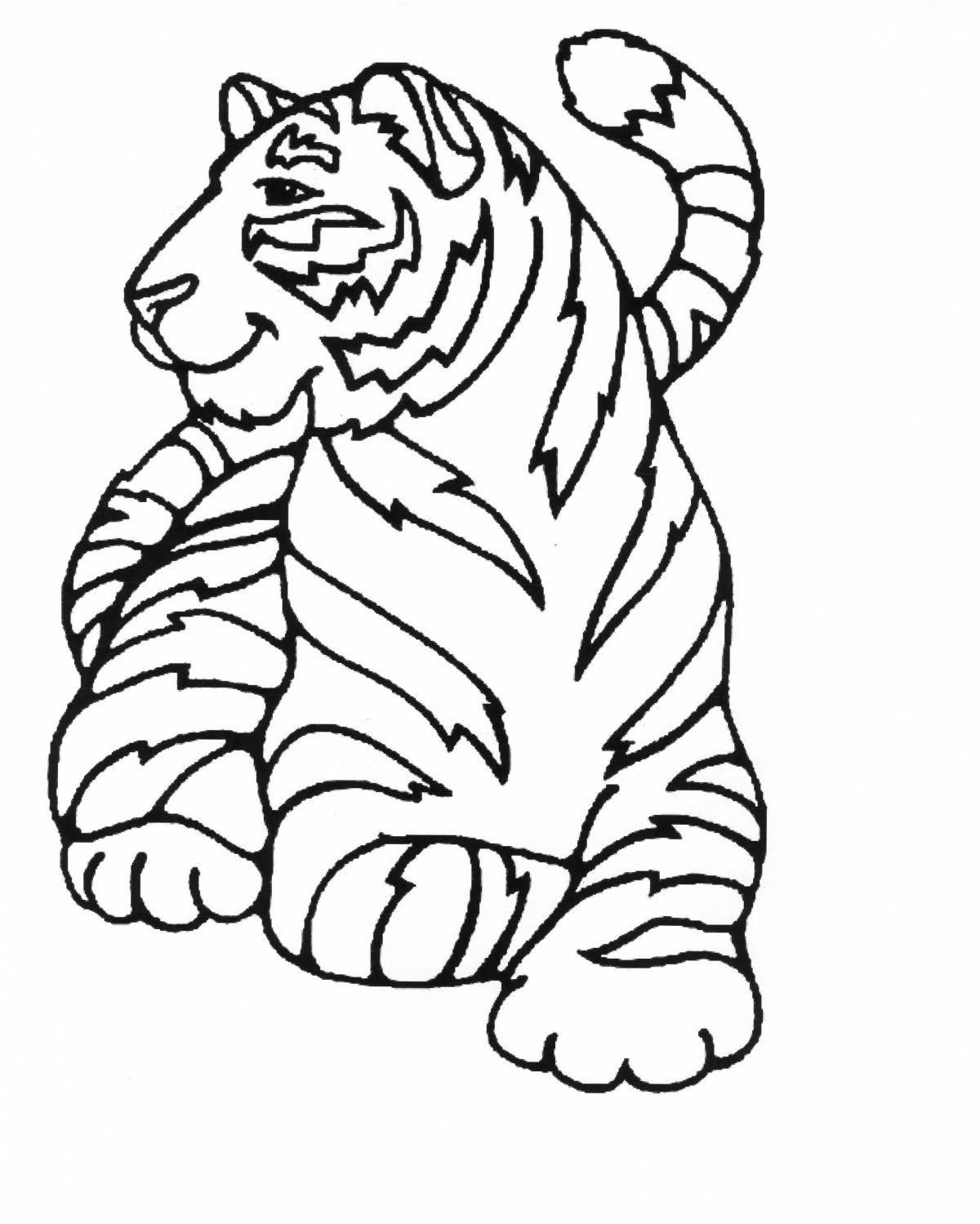 Раскраска элегантный тигр шерхан