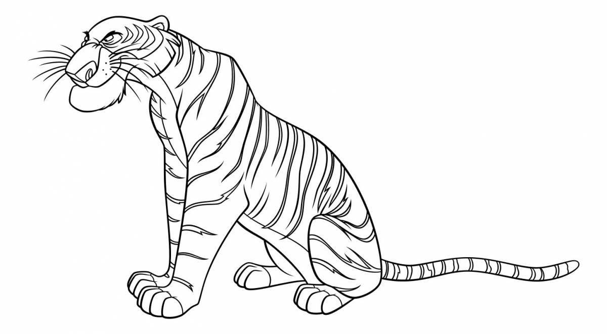 Coloring book dazzlingly colored tiger sherkhan