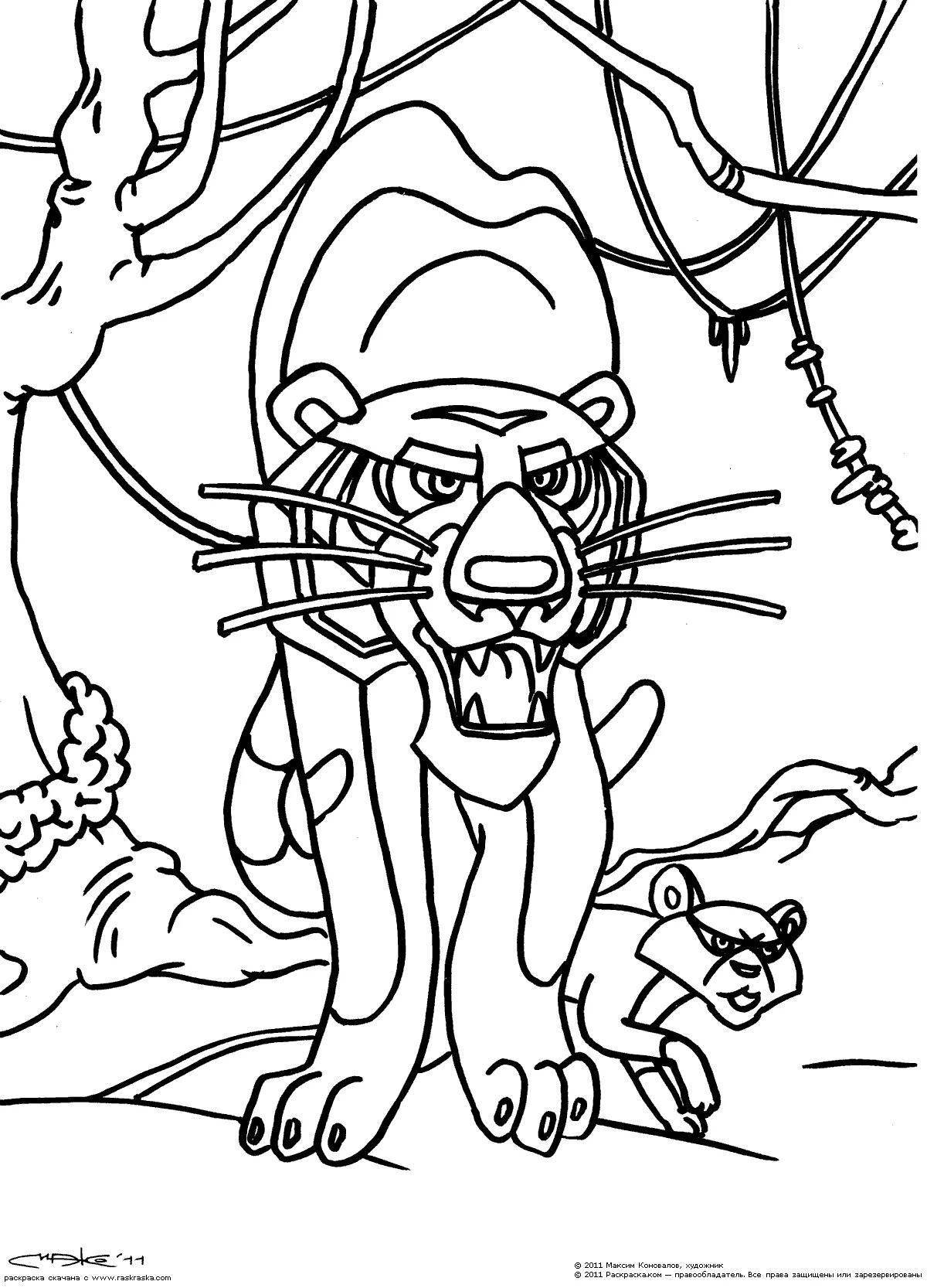 Colouring page stunningly colored tiger sherkhan