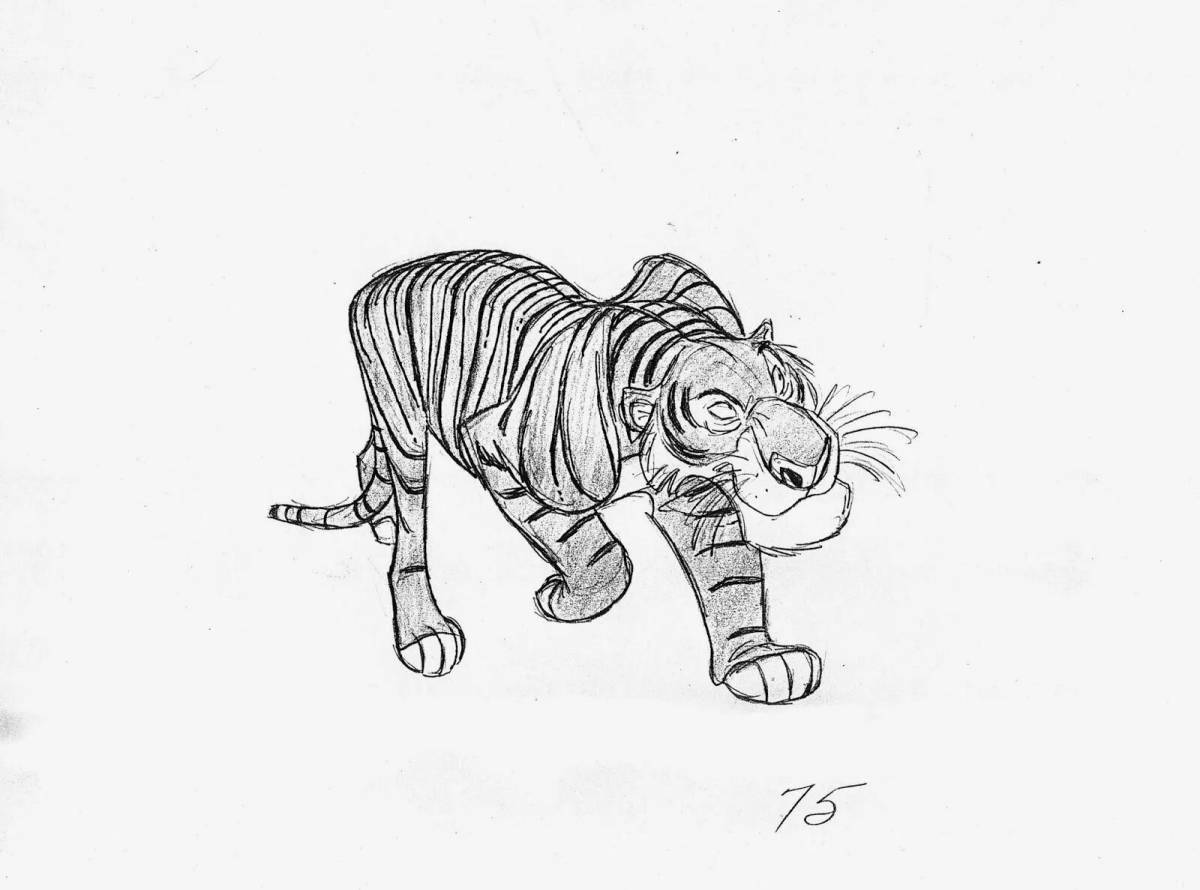 Tiger Sherkhan royal coloring page