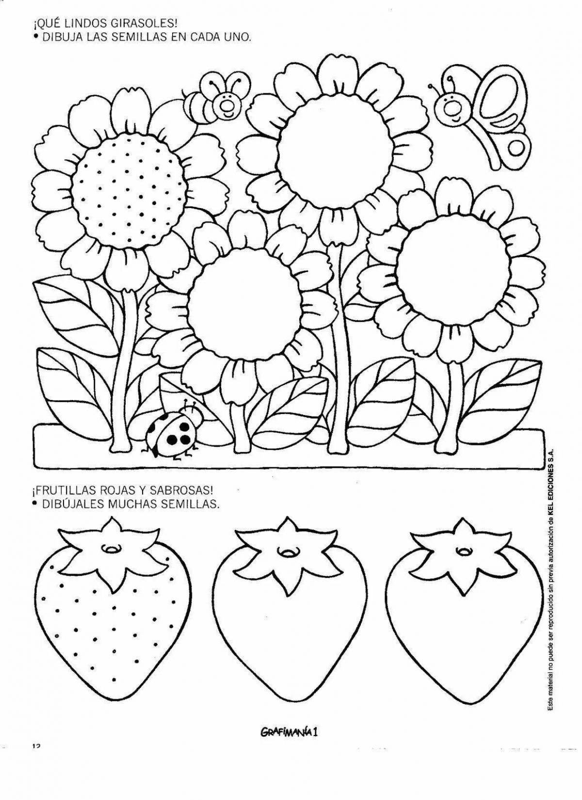 Colorful coloring book for the development of fine motor skills