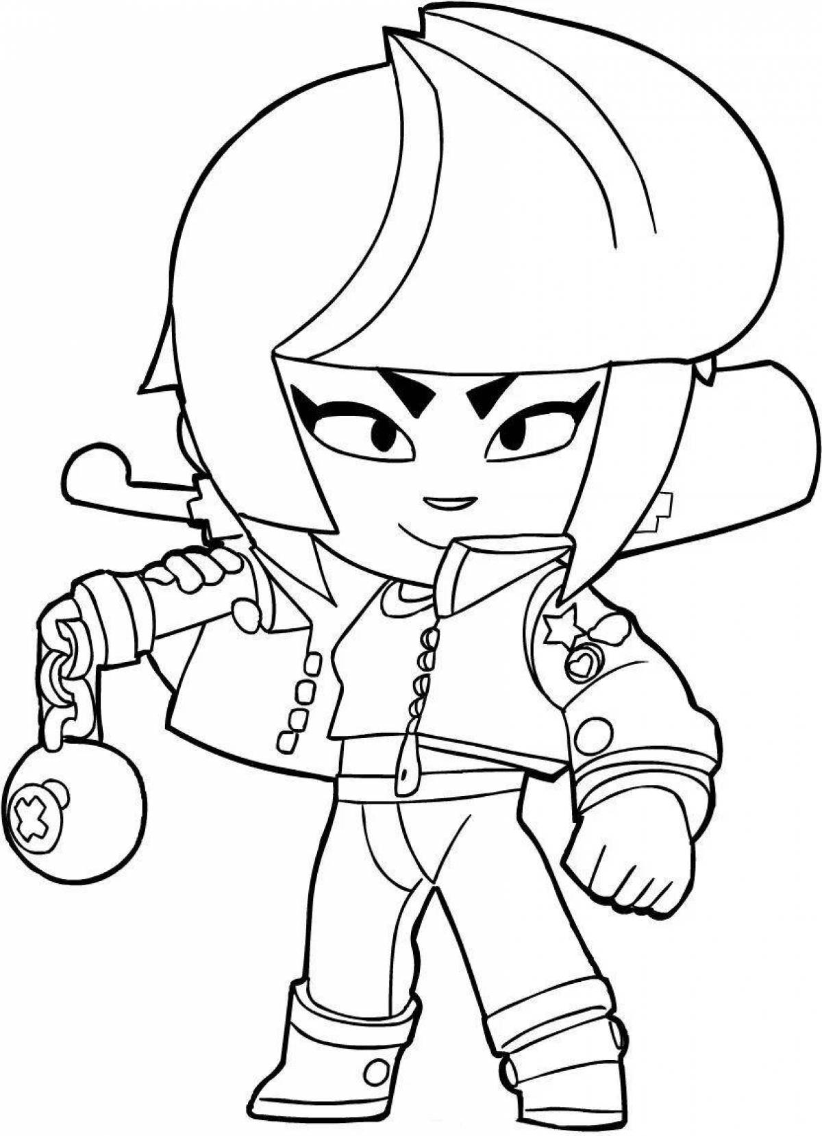 Color frenzied brawl on coloring page