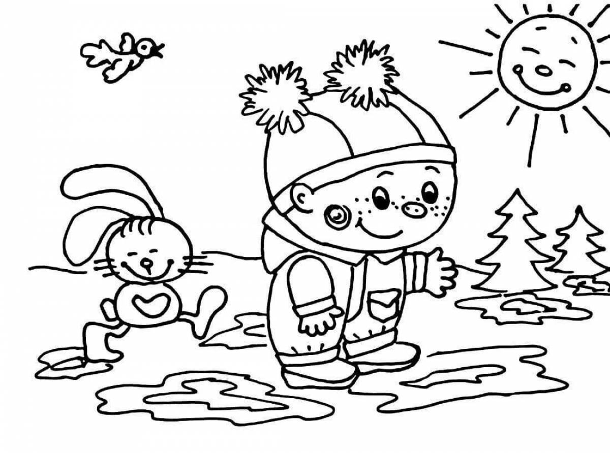 Spring shining coloring page