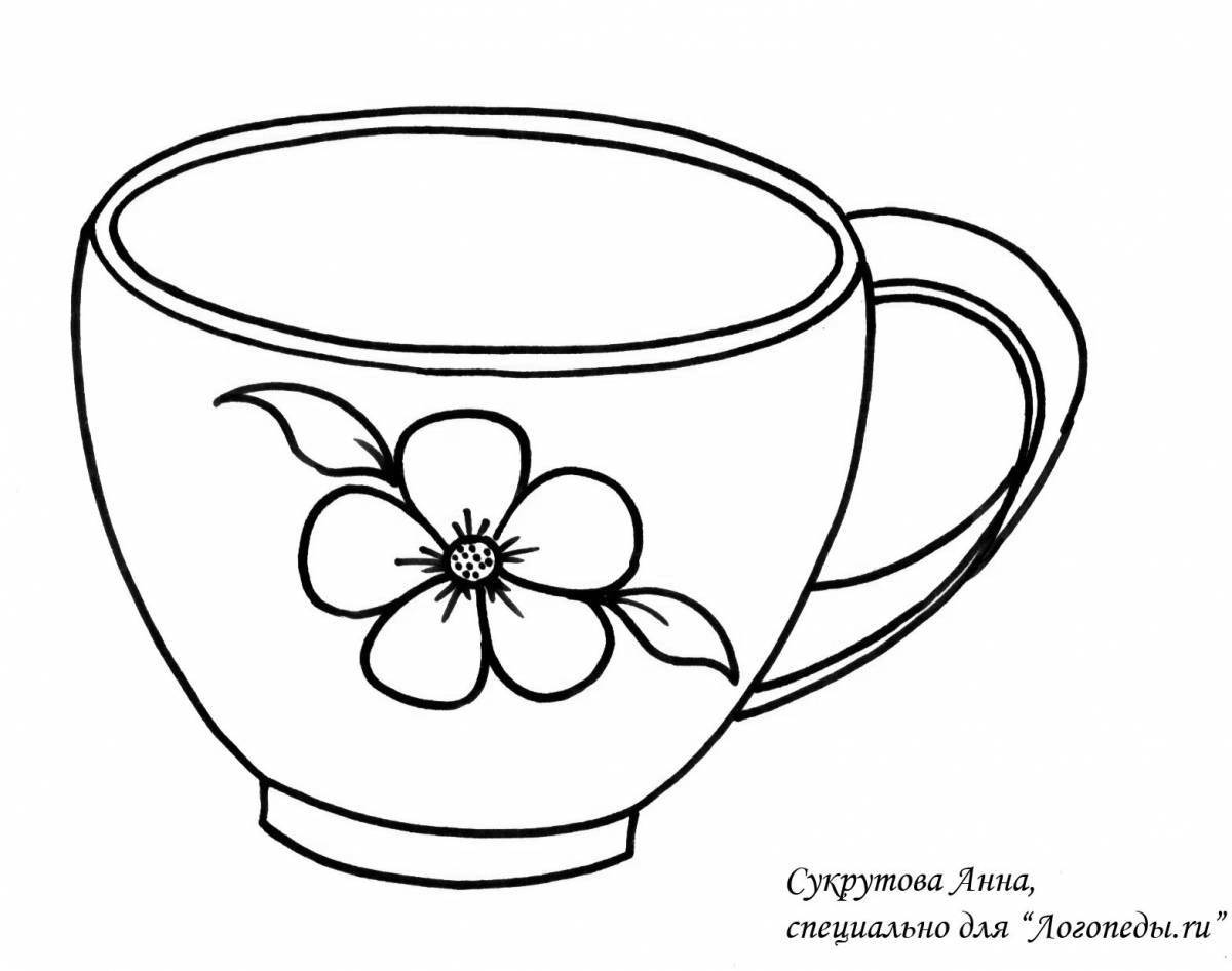 Joyful tableware junior group coloring page