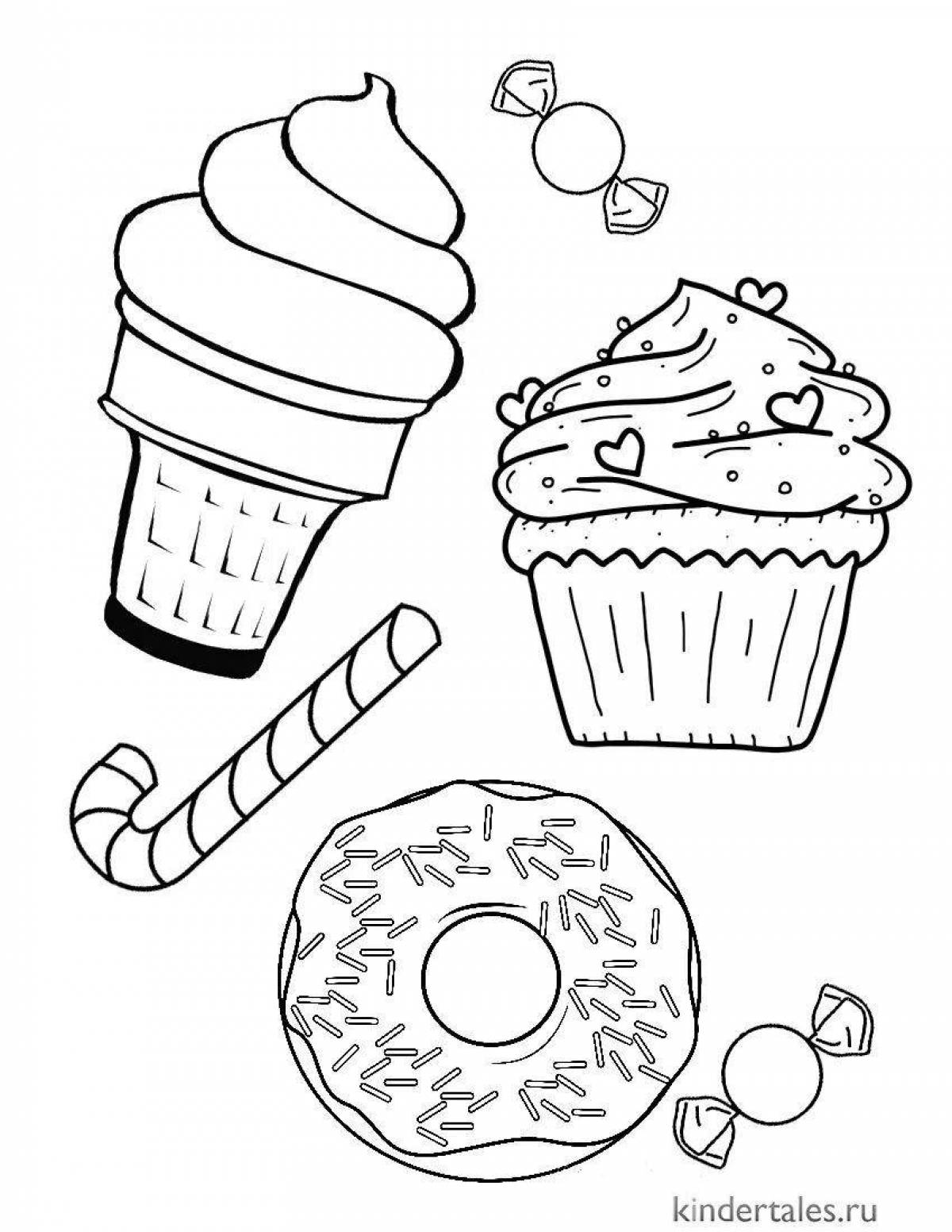 Coloring page adorable sweets for girls