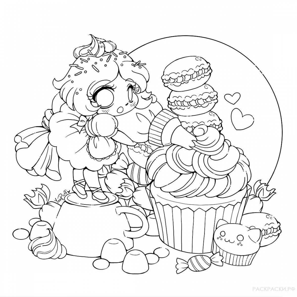 Outstanding sweets coloring for girls