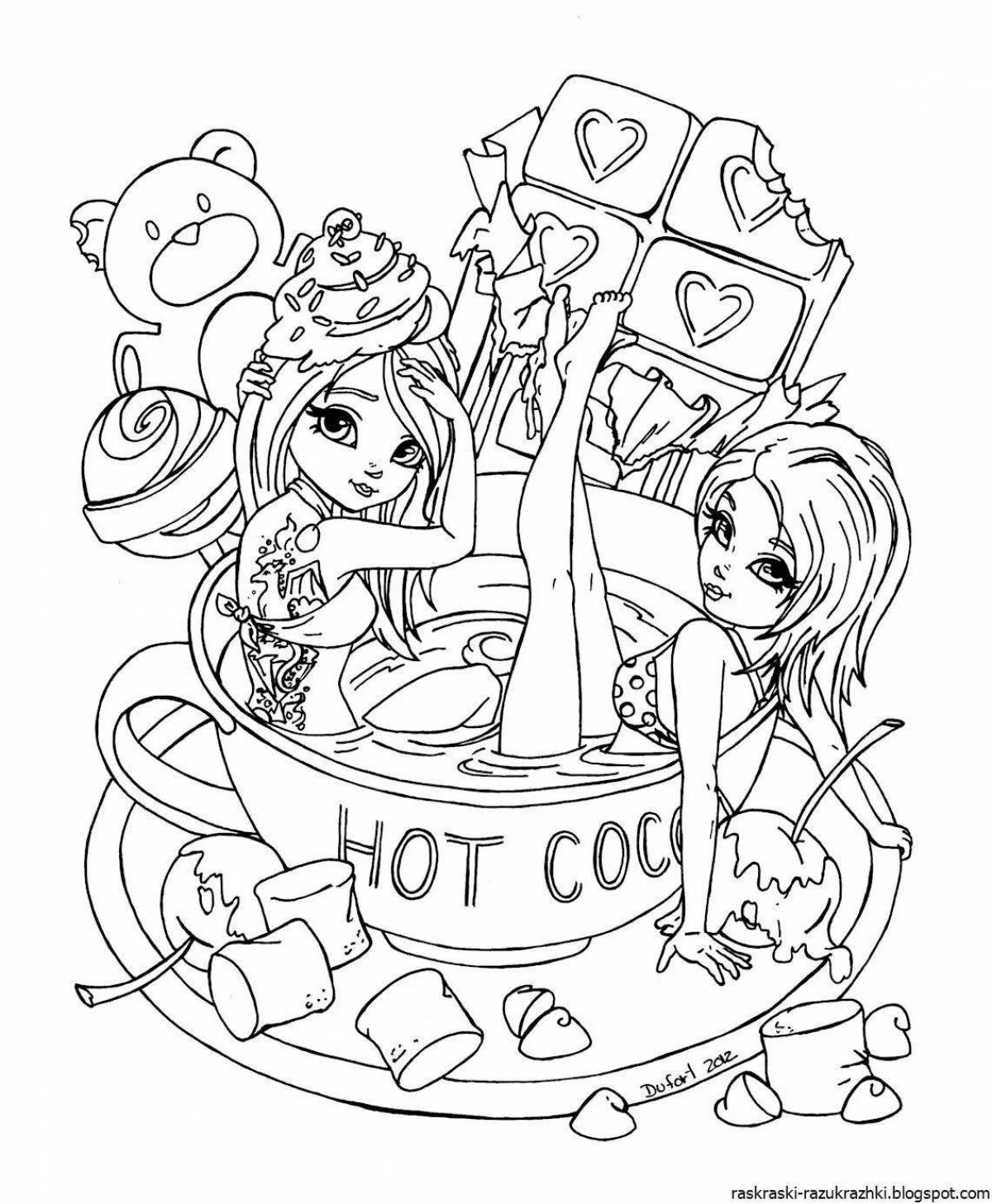 Delicious sweets coloring pages for girls