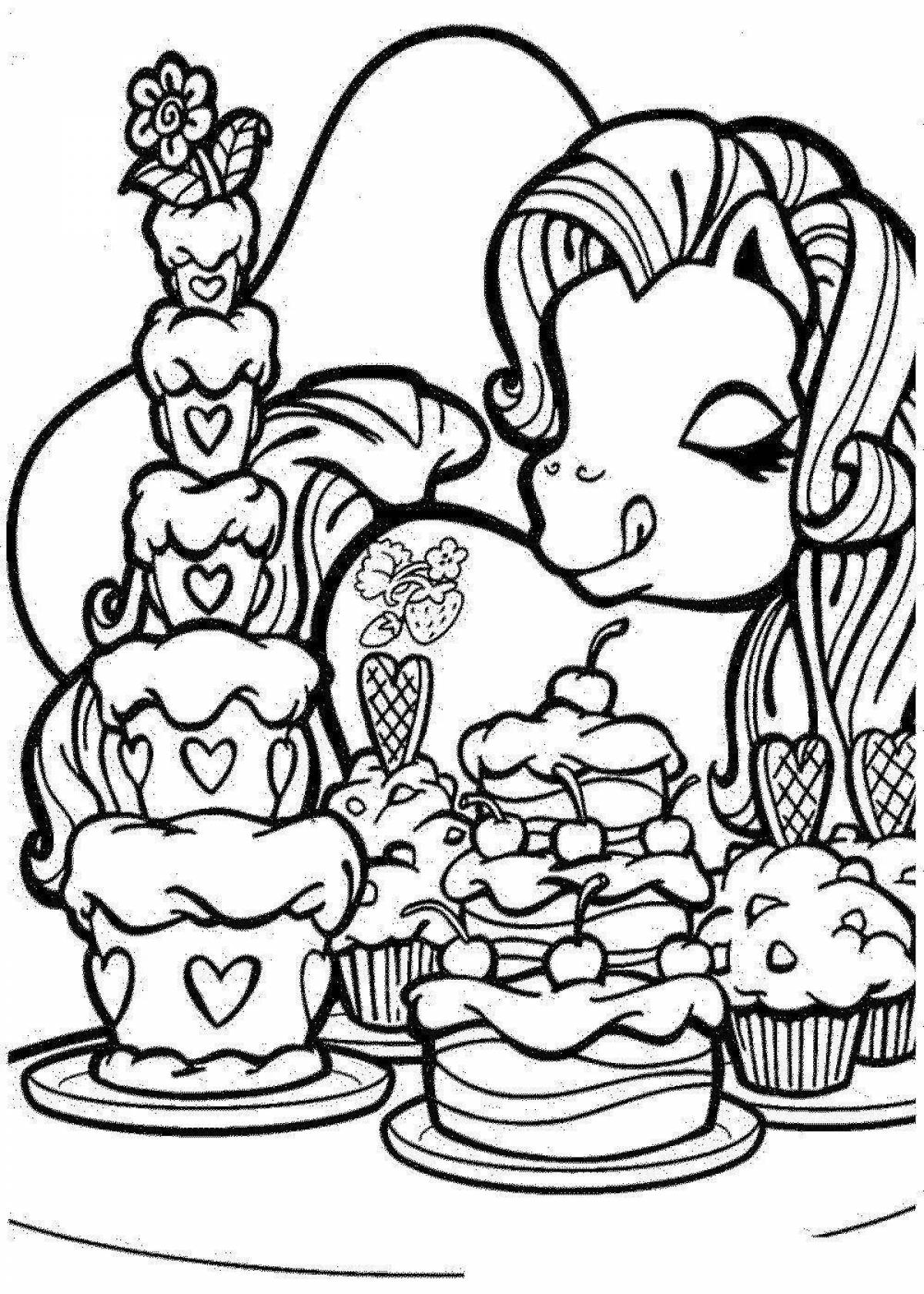 Bright sweets coloring book for girls