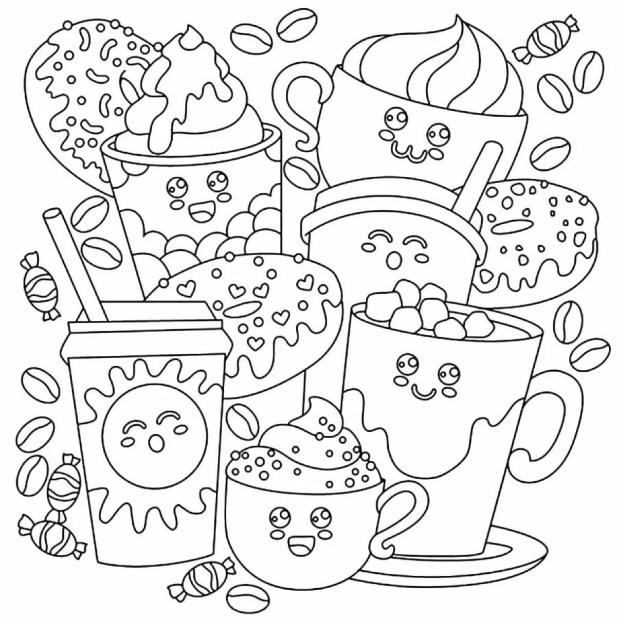 Gourmet sweets coloring pages for girls