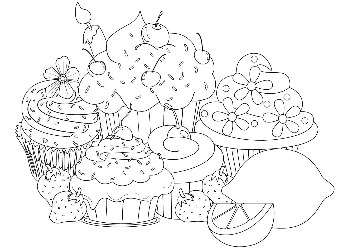 Coloring pages holiday sweets for girls