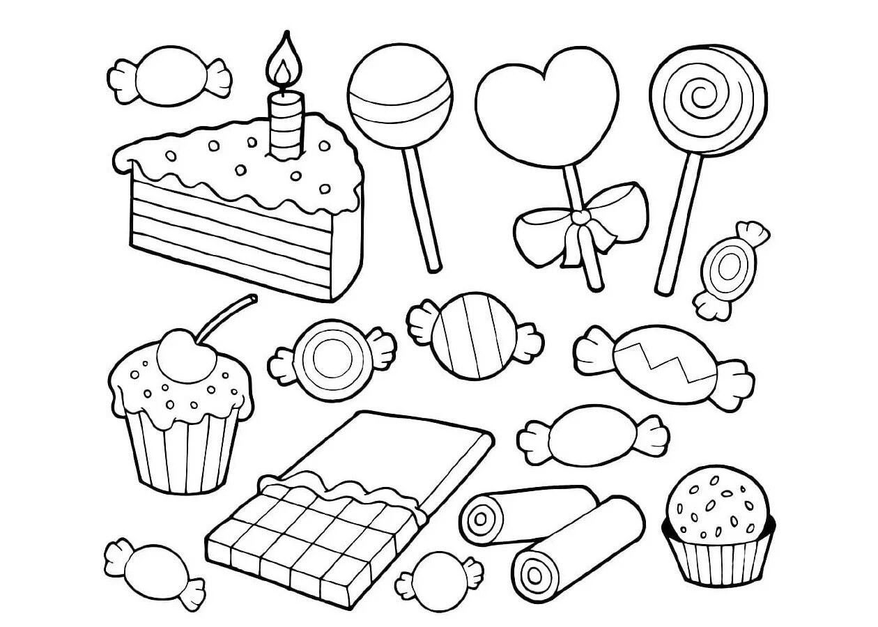 Playful sweets coloring for girls