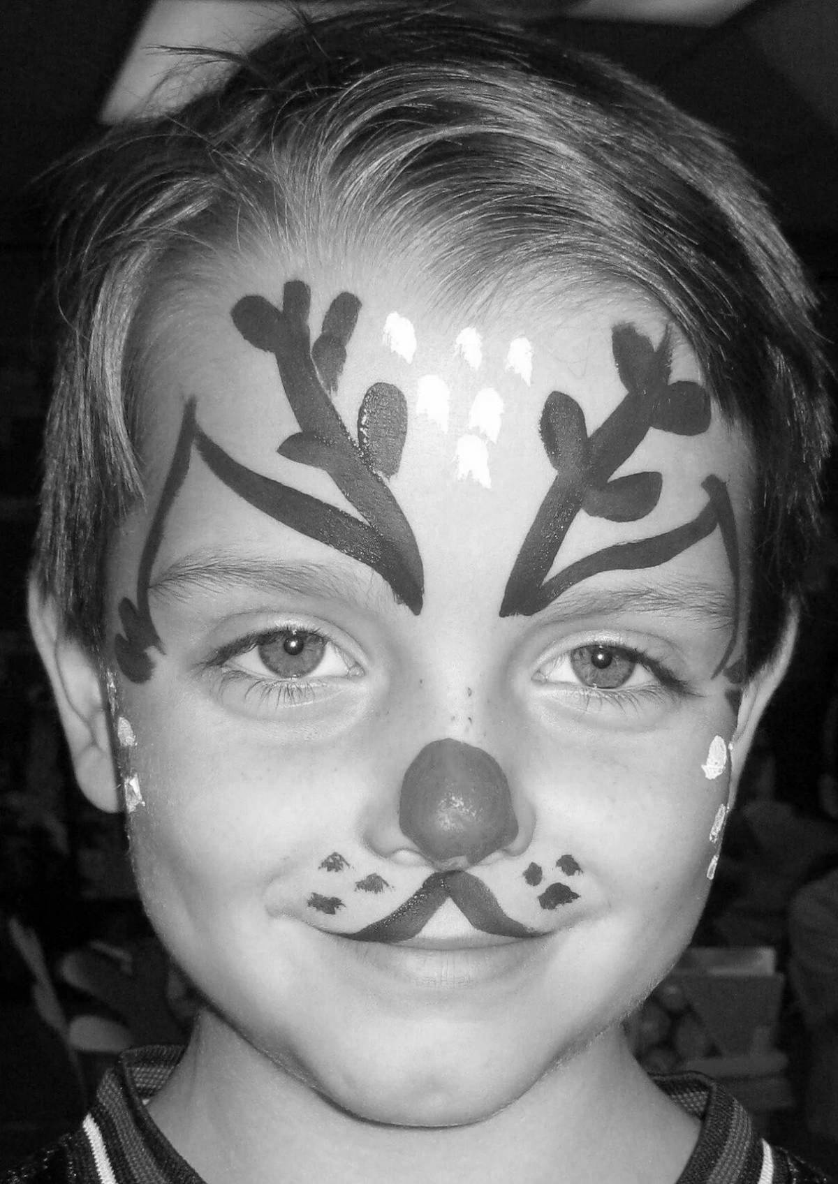 Bright Christmas face paint