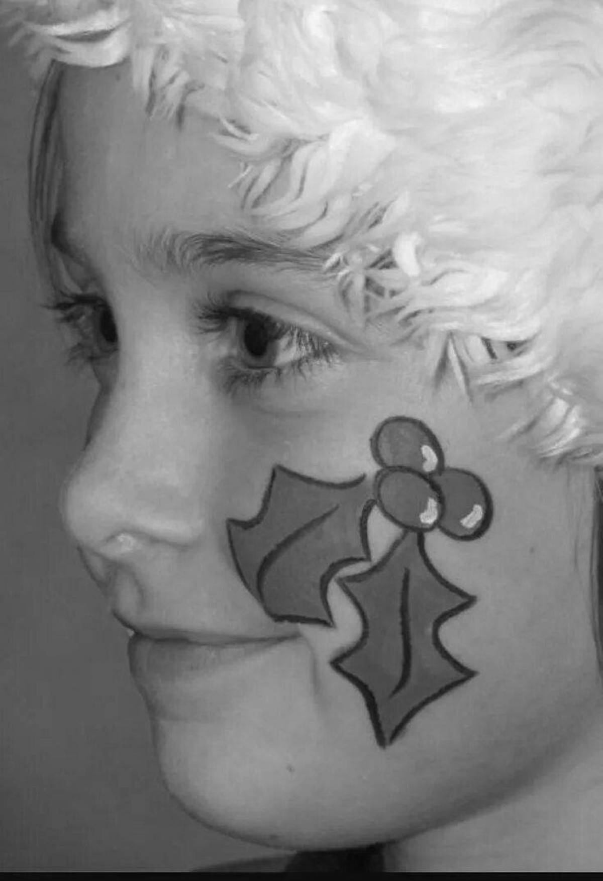 Shining Christmas face coloring page