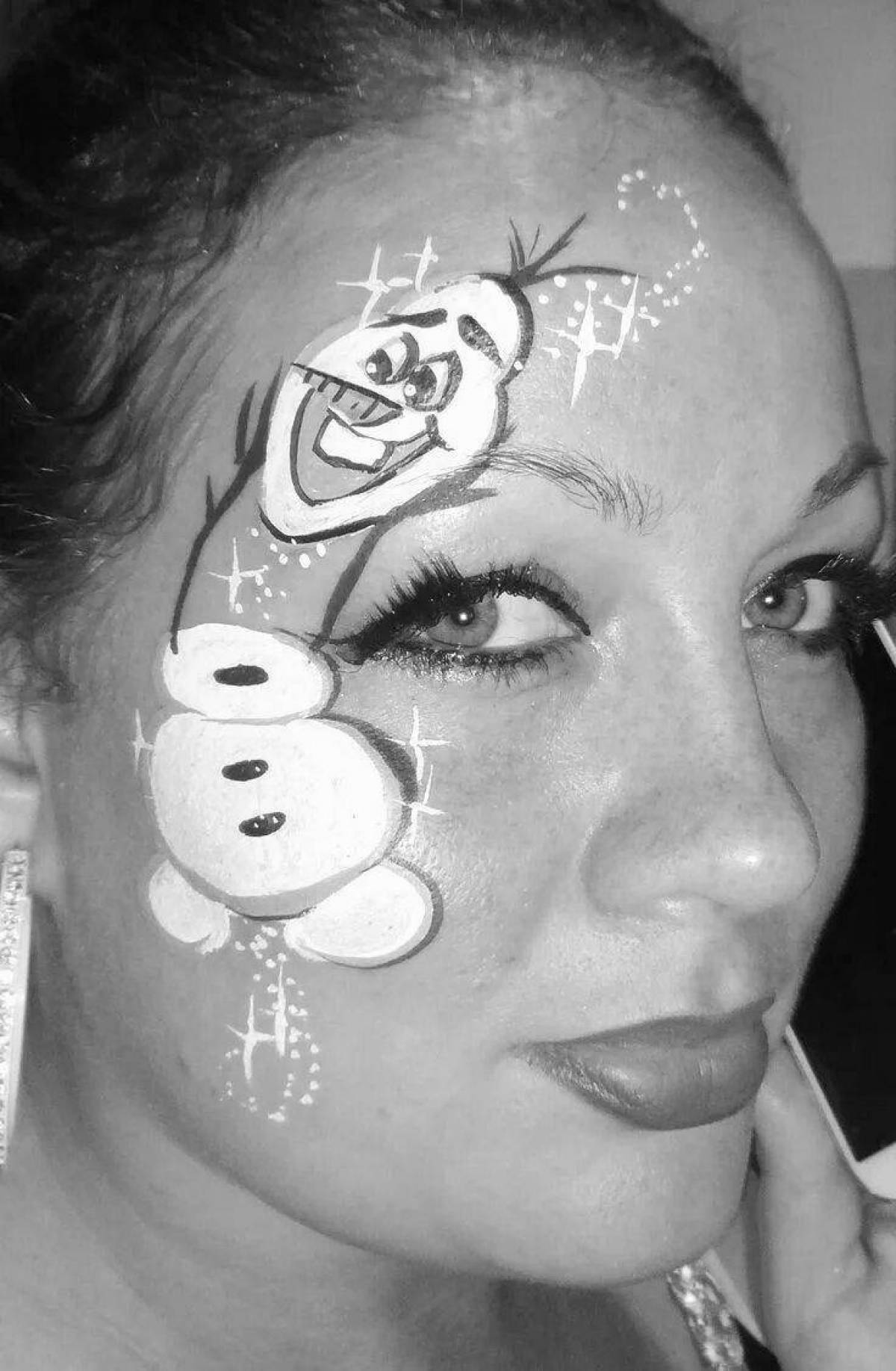 Glitter Christmas face paint