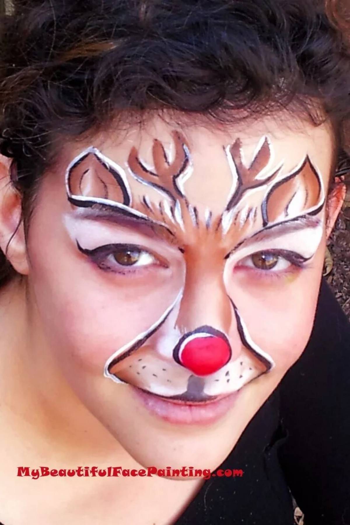 Живая рождественская раскраска лица