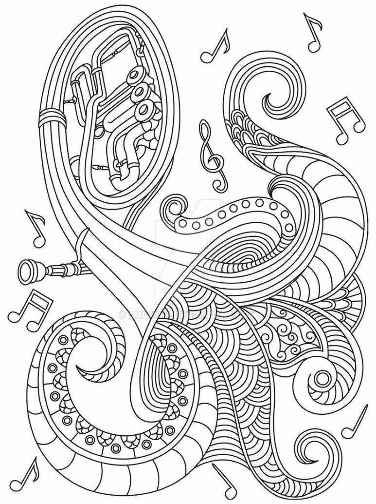 Bright musical coloring book