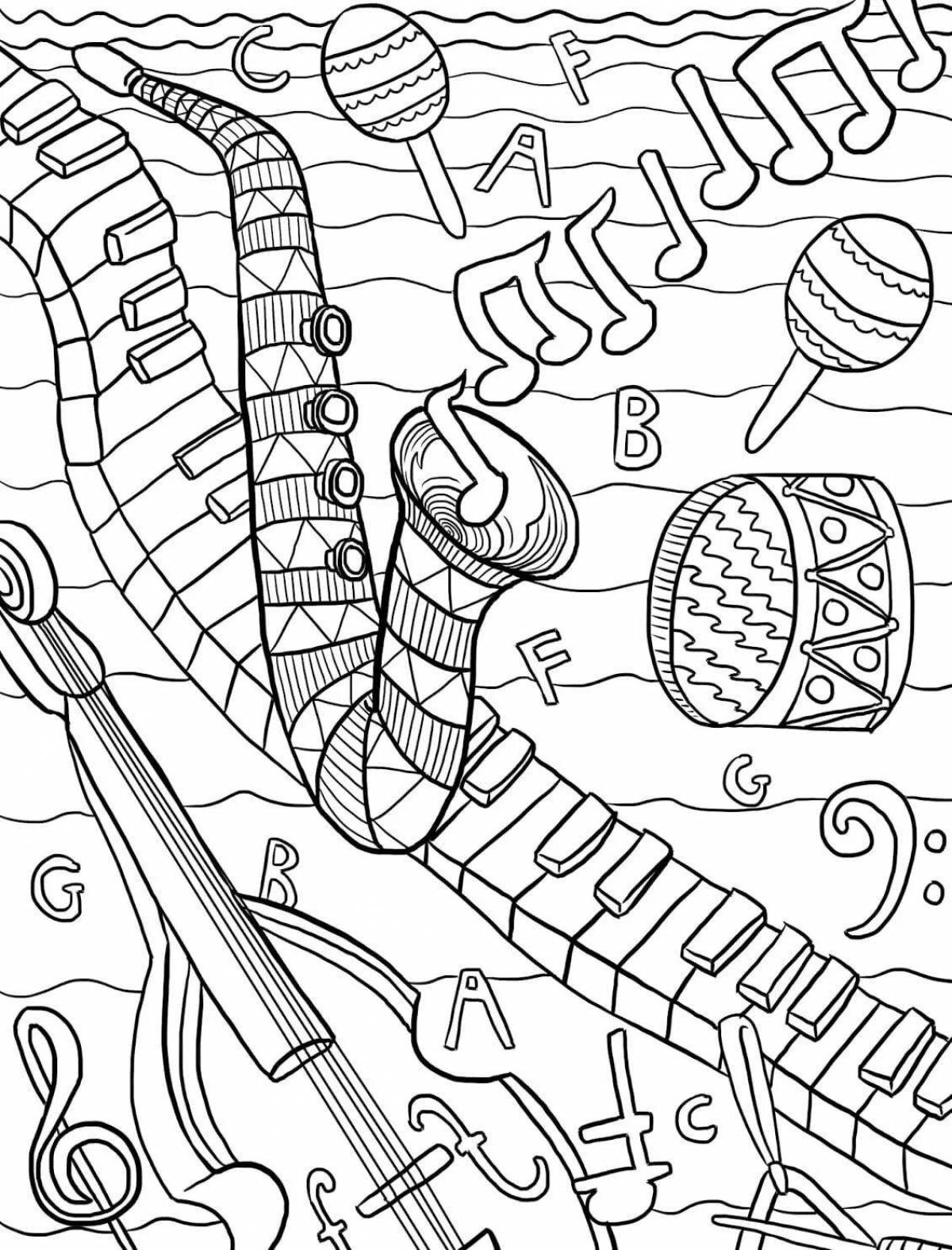 Violent music coloring page