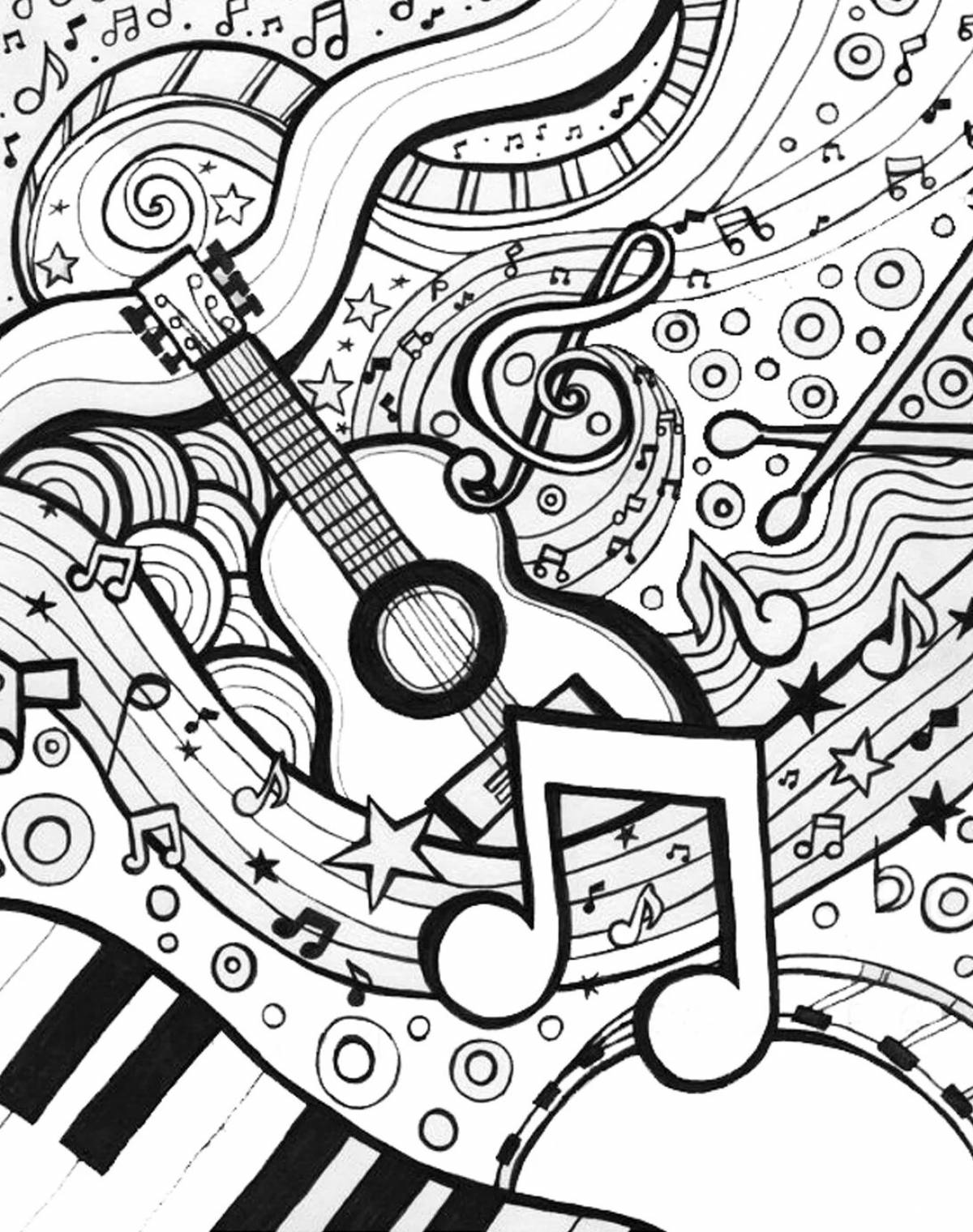 Music page. Музыкальные раскраски для детей. Рисунки на музыкальную тему. Музыкальный орнамент. Музыкальные инструменты рисунки.
