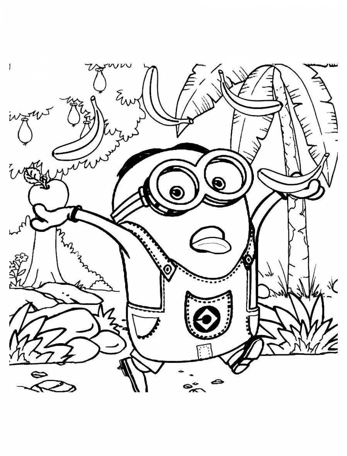 Minions playful coloring for girls
