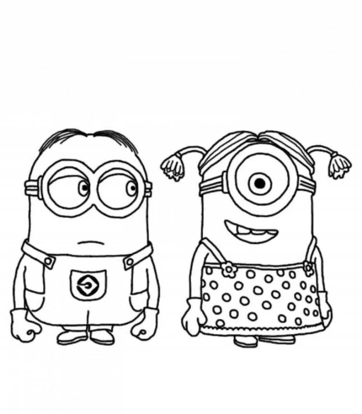 Cute coloring for girls minions