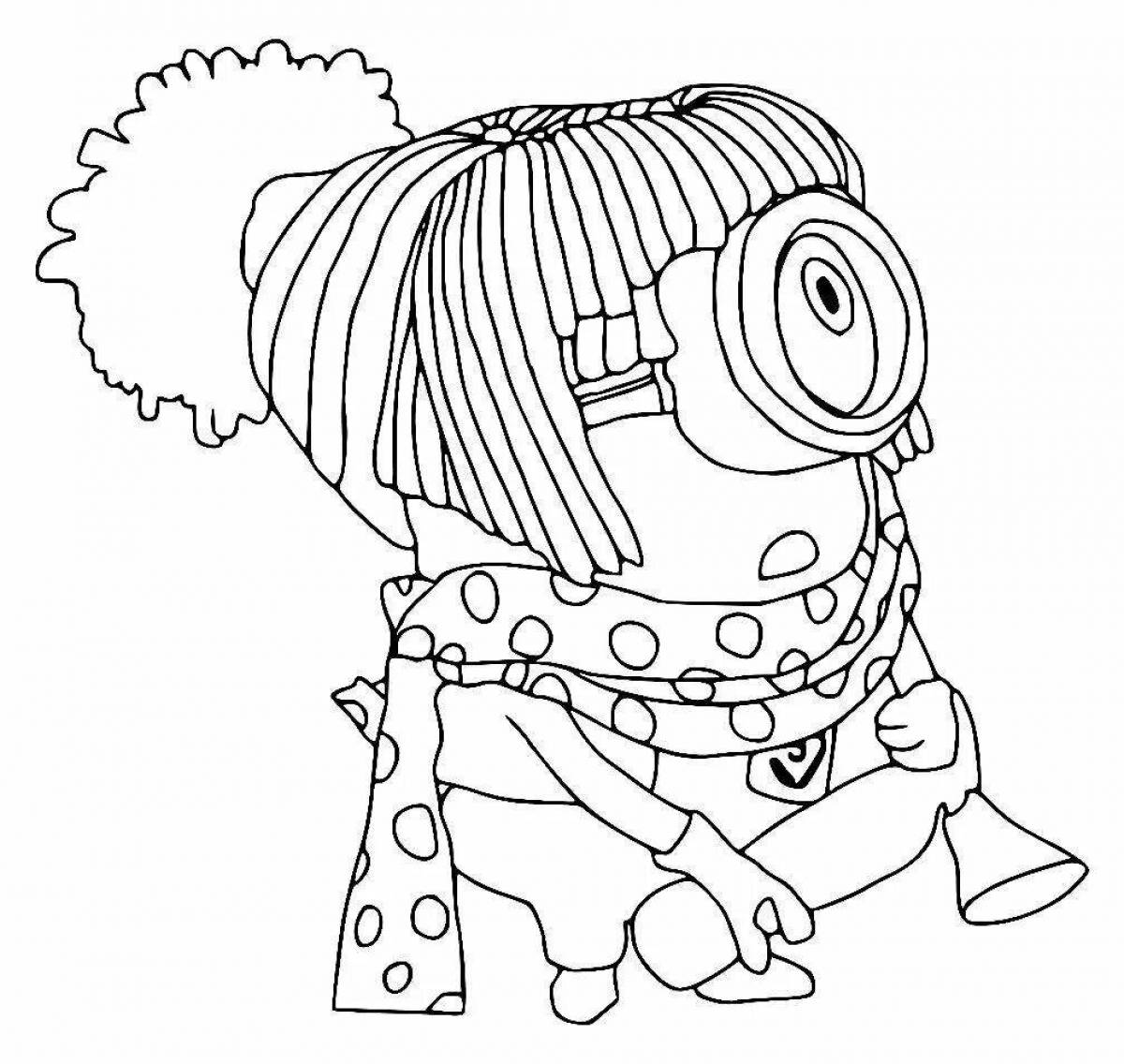 Fancy minions coloring book for girls