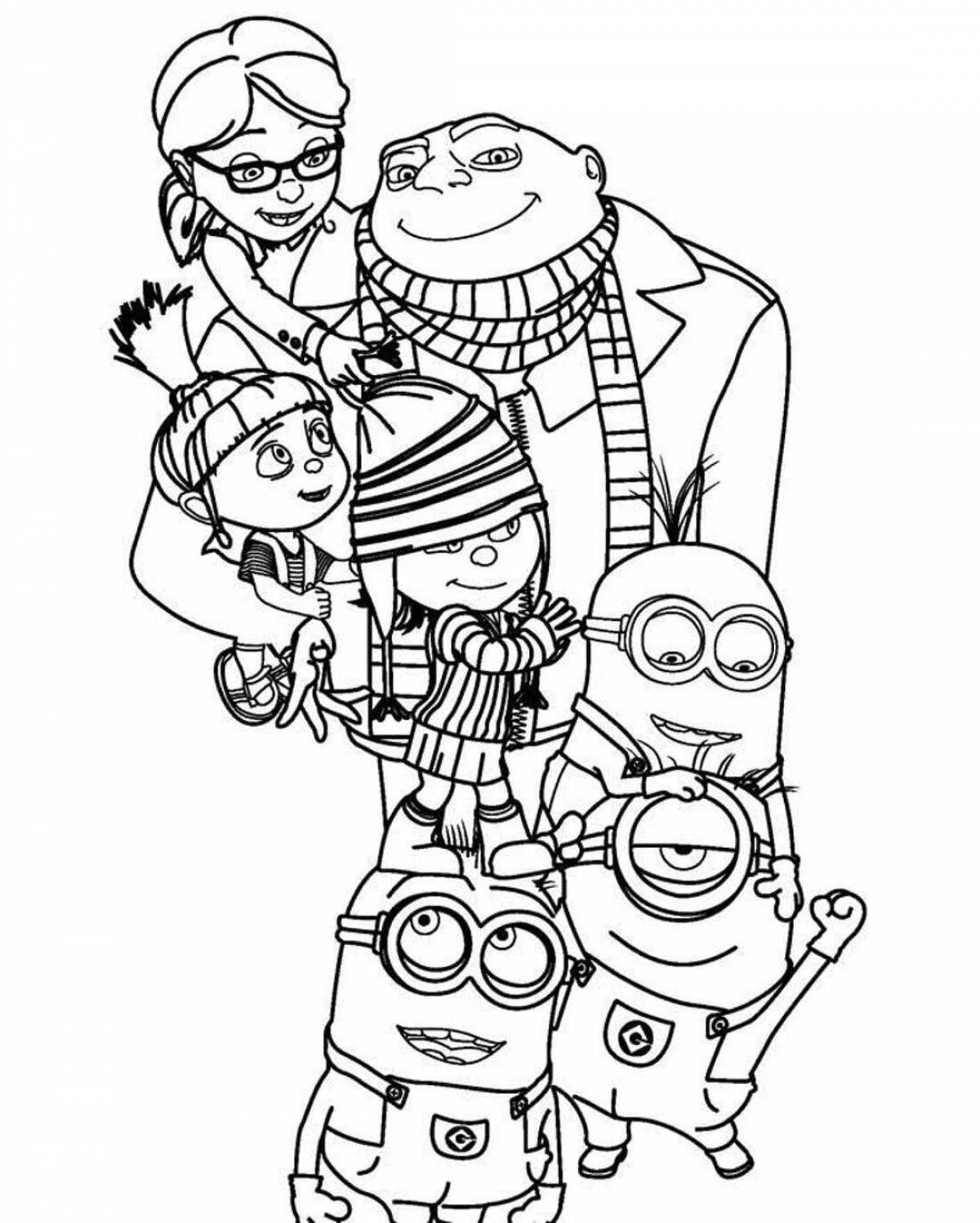 Minions amazing coloring book for girls
