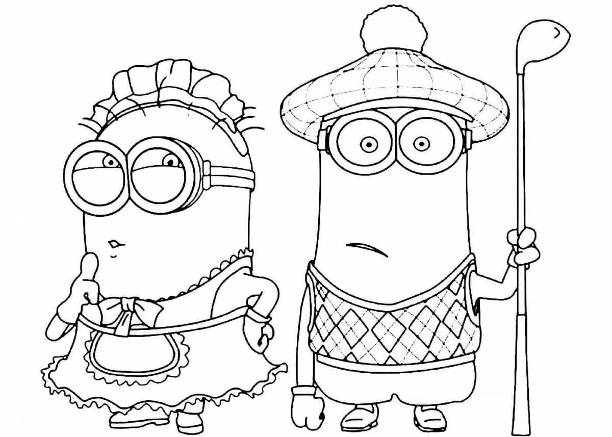 Crazy minions coloring book for girls