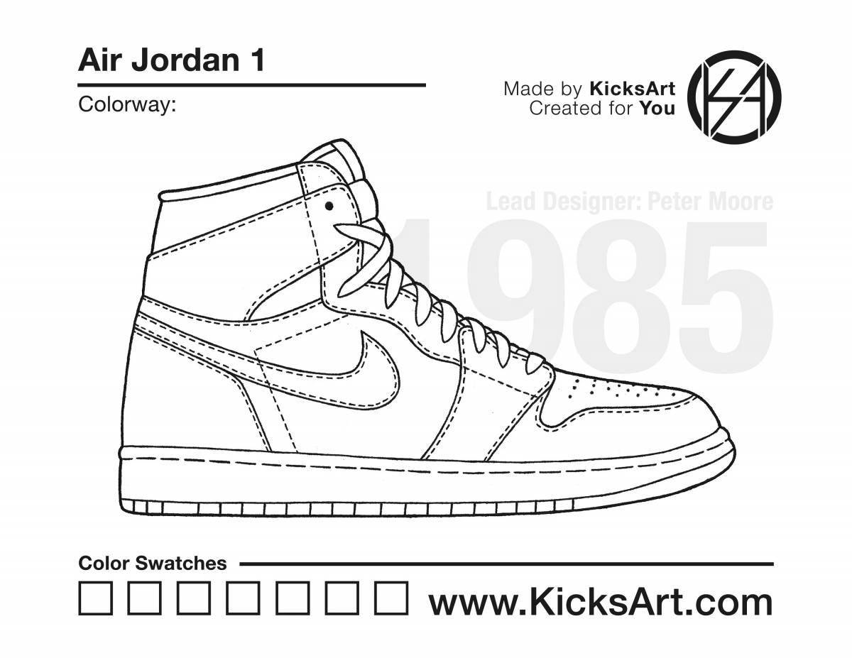 Fine Jordans Coloring Page 1
