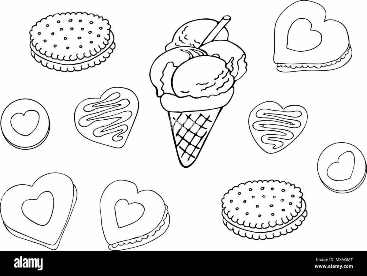 Delicious donuts coloring page