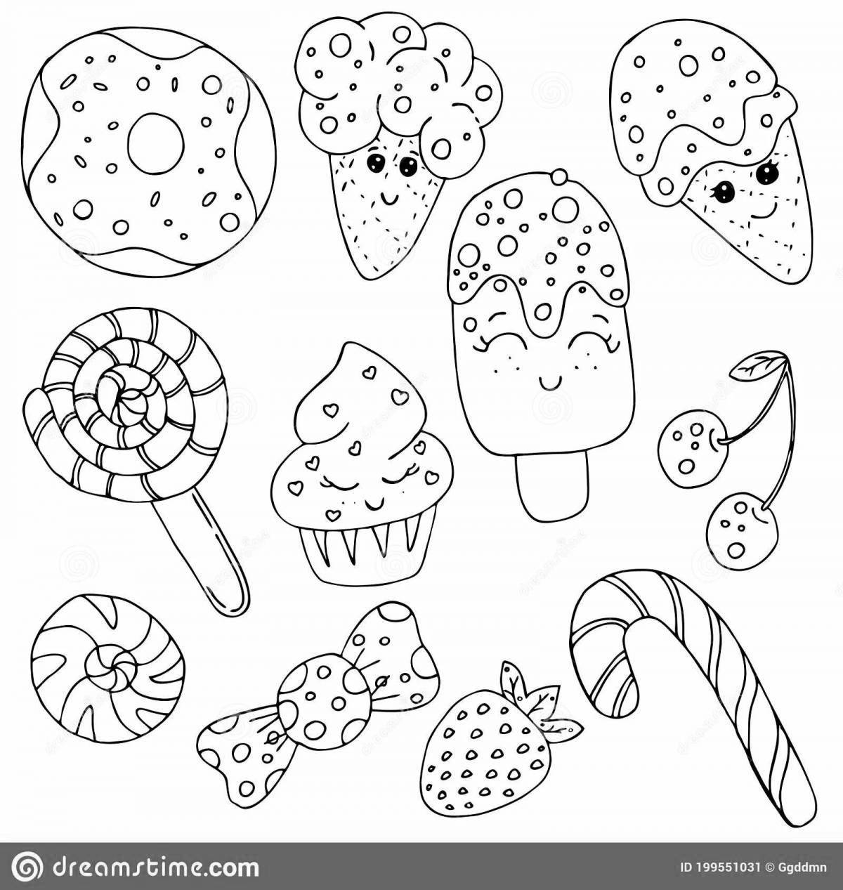 Coloring page appetizing donuts