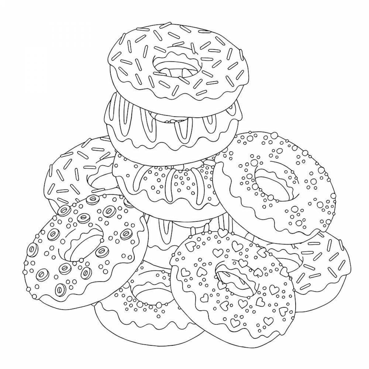 Tempting donuts coloring book