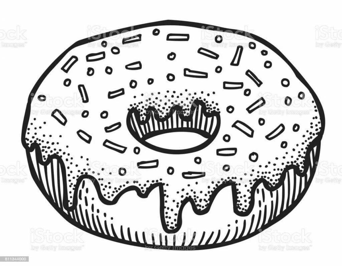 Decadent donuts and ice cream coloring page