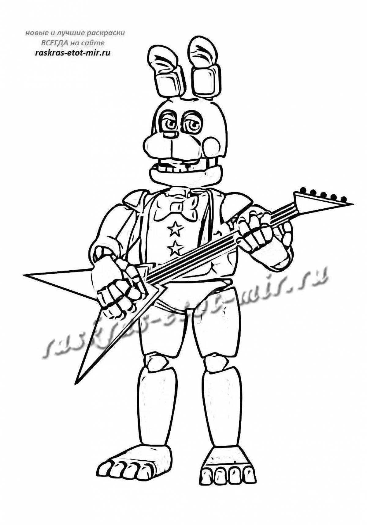 Bright bonnie from freddy's coloring book