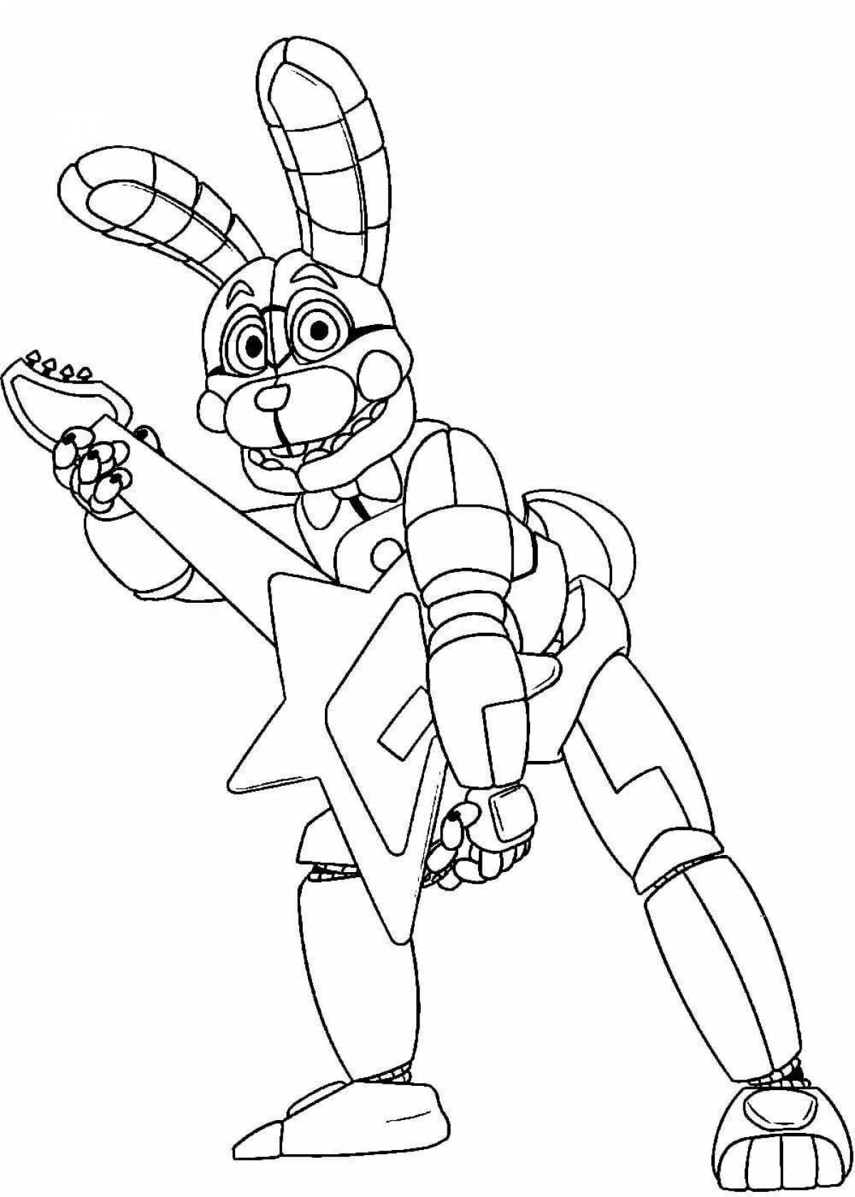Colored bonnie from freddy coloring page