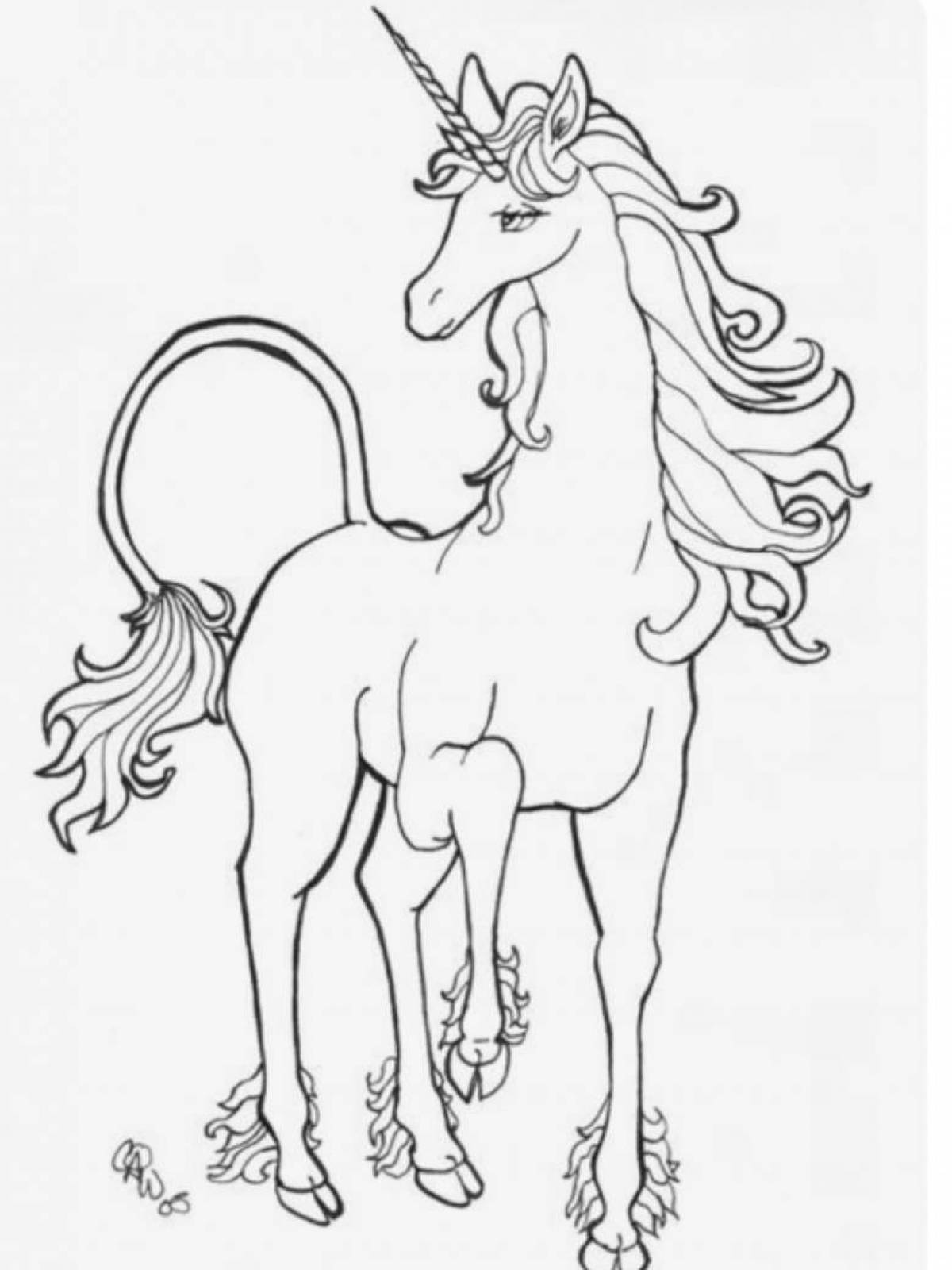 Fairytale coloring how to draw a unicorn