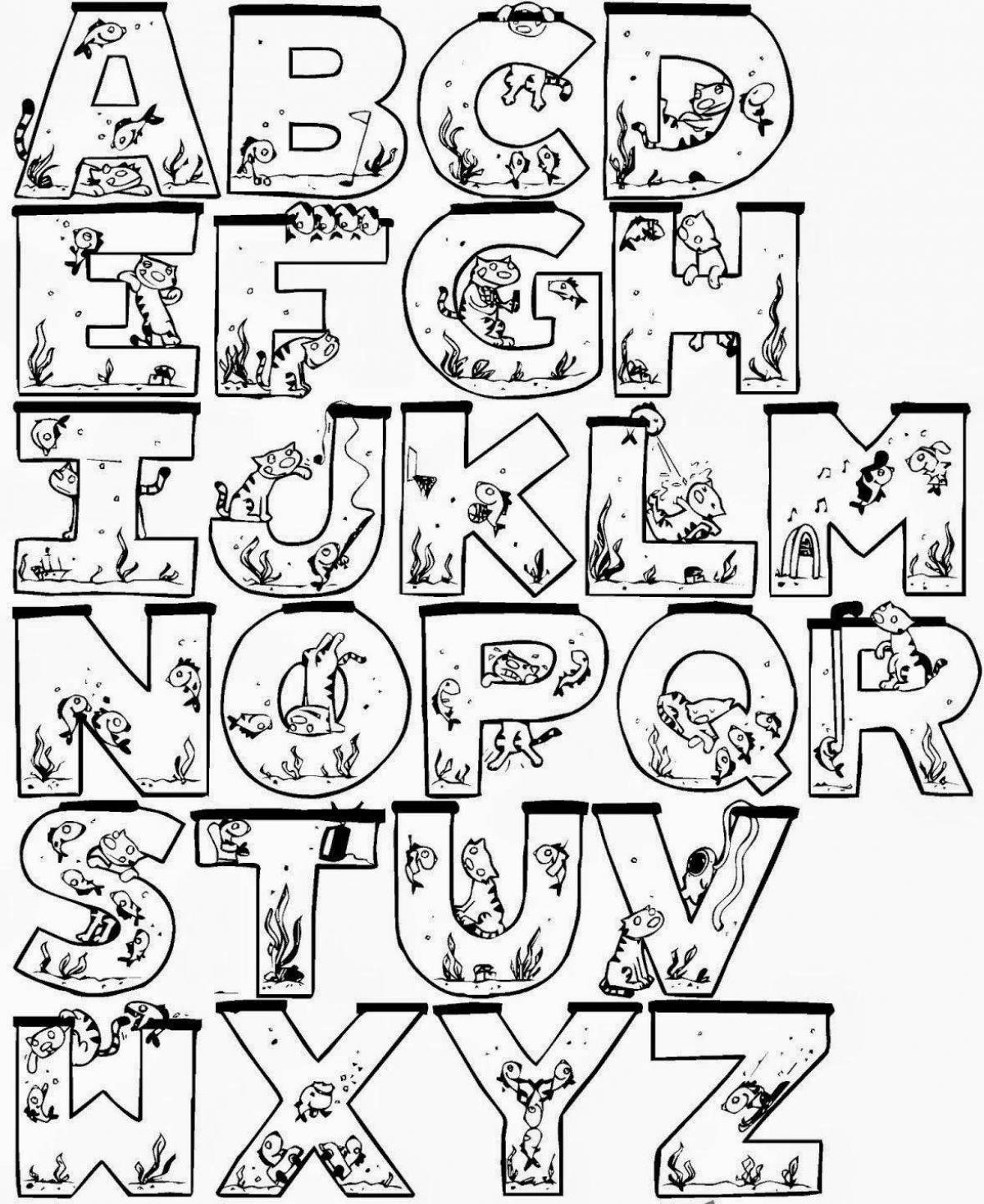 Creepy coloring alphabet knowledge