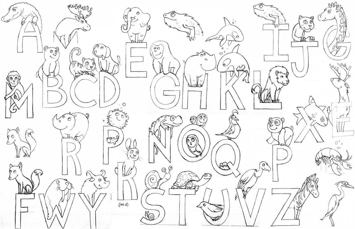 Frustrating alphabet coloring page