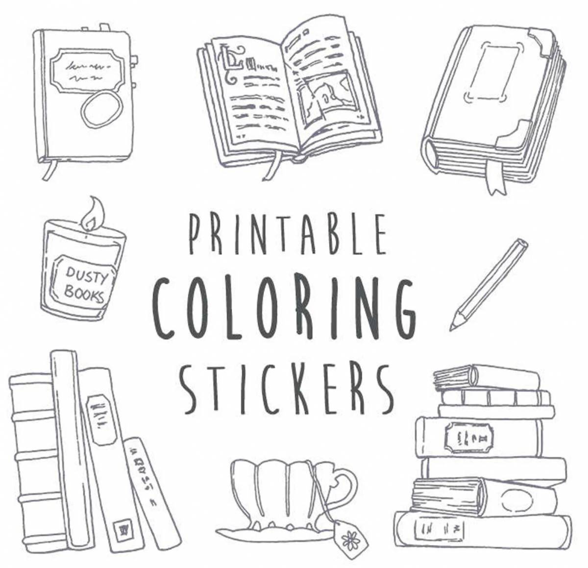 Exclusive coloring sketchbookdreams rf sticker