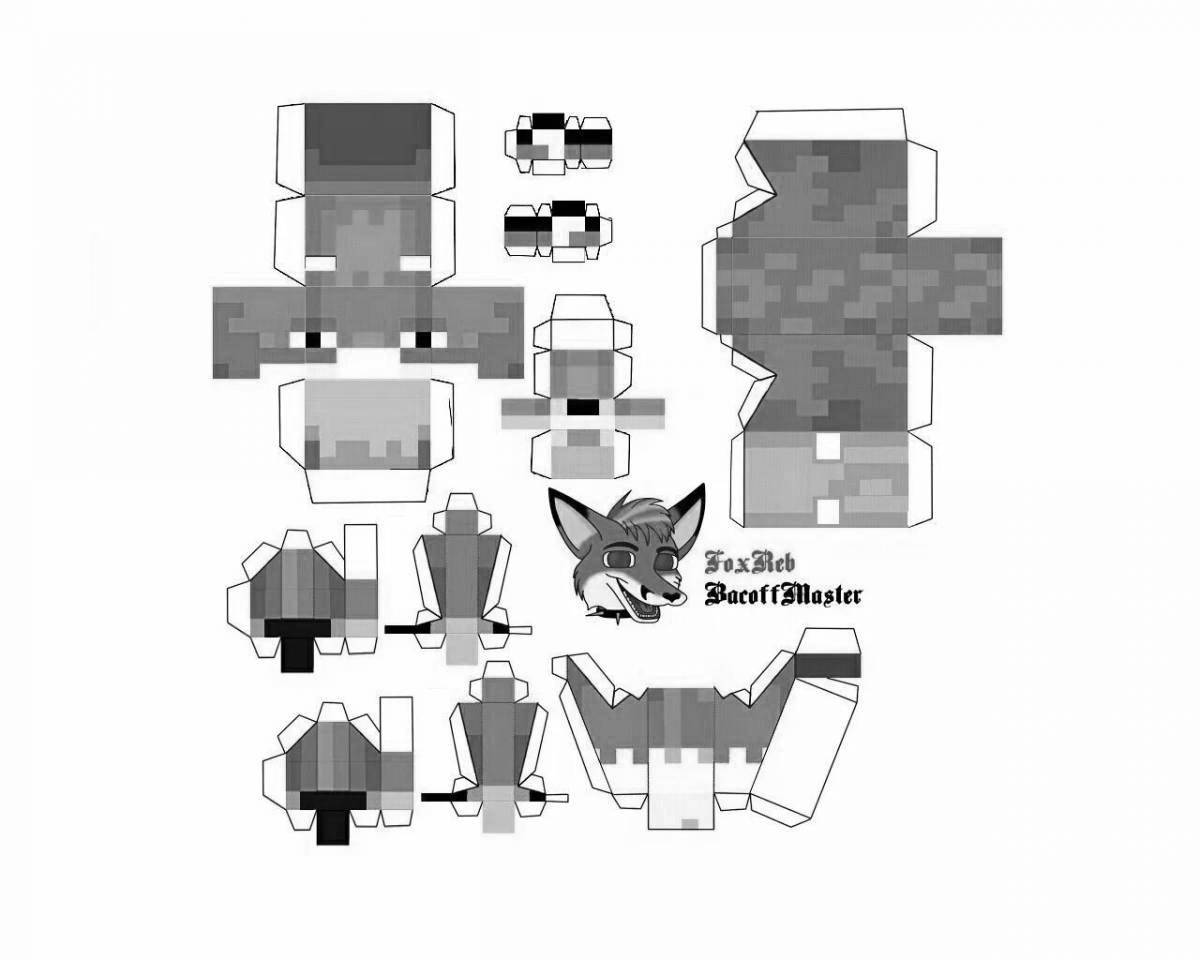 Photo Amazing coloring minecraft 3D figurines