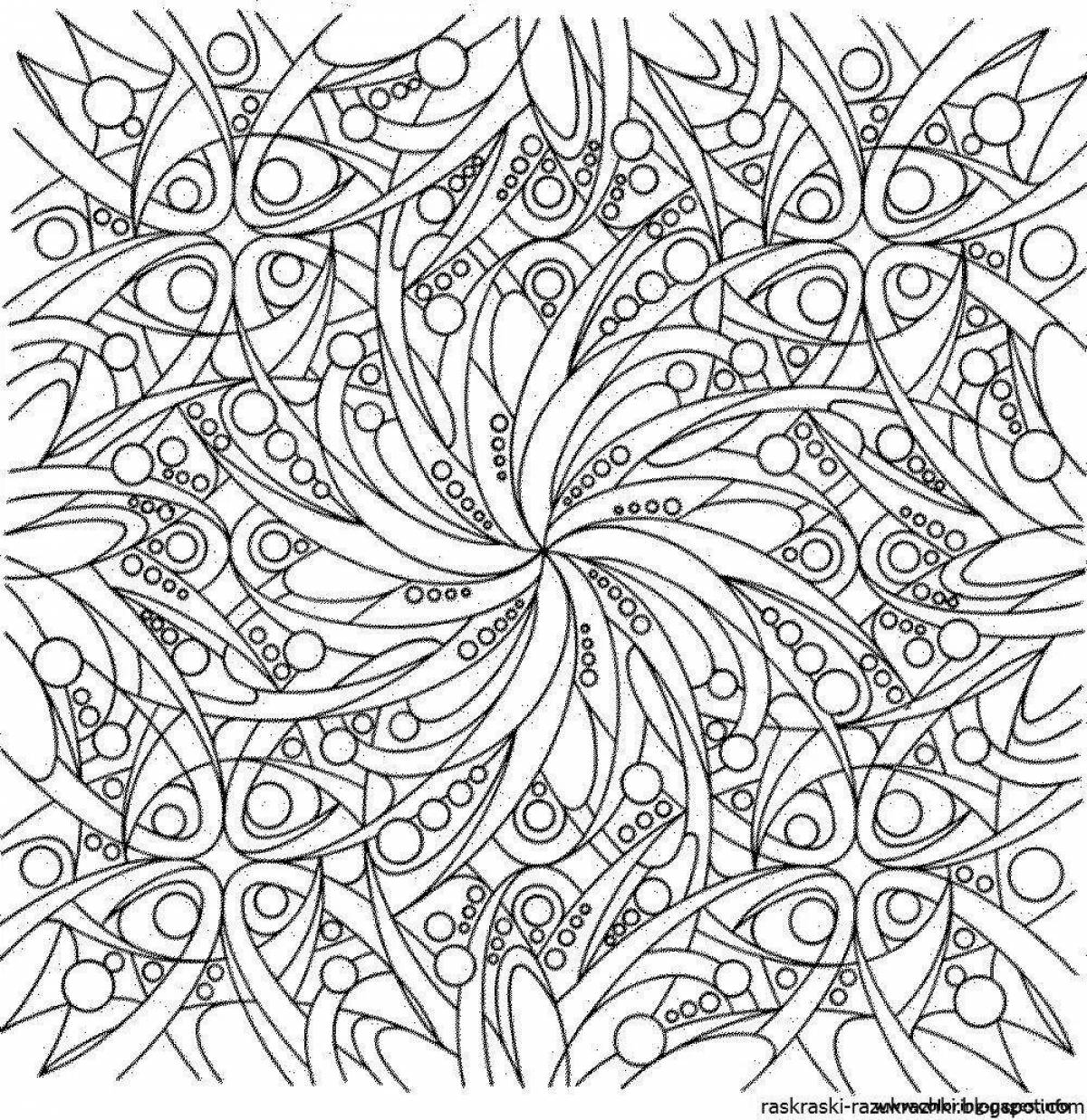 Stimulated coloring book for adults