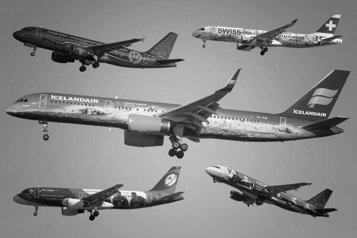 Coloring page wonderful plane of Russian airlines